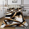 thumbnail image 1 of Erosebridal Black and Gold Quilt Sets for King Size Bed, Abstract Line Bed Set, Geometry Home Decor 3pcs, 1 of 5