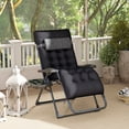 thumbnail image 2 of Outsunny Chaise Zéro Gravité Rembourrée, Fauteuil Inclinable Pliant, Noir, 2 of 10
