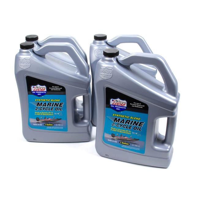 Lucas Oil 10861-4 1 gal Synthetic Blend 2-Cycle Marine Oil, Case of 4