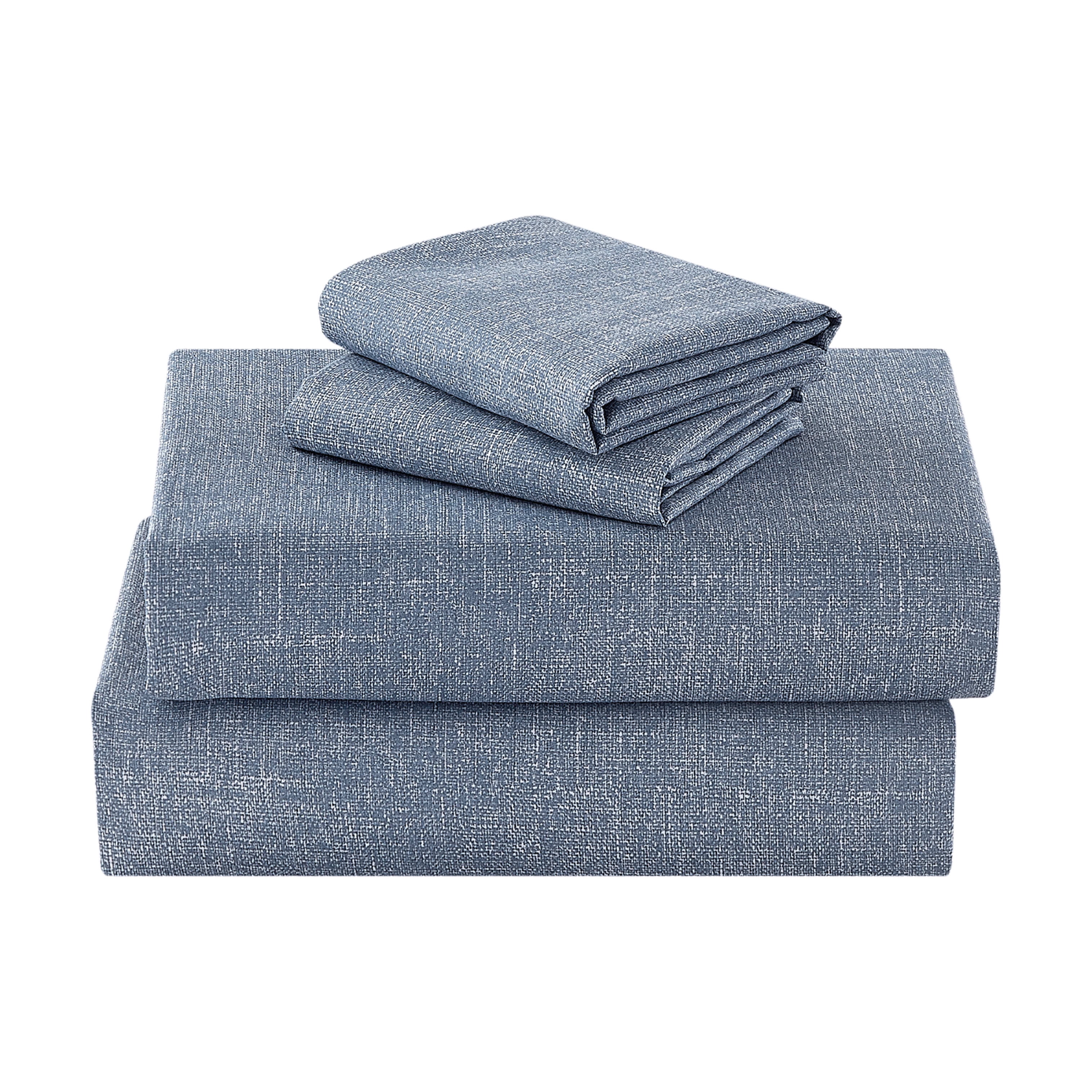 Mainstays Kids Microfiber Bed Sheet Set, Full,Blue Day, 4 Pieces