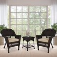 thumbnail image 2 of Jeco 3 Piece Wicker Conversation Set in Espresso with Tan Cushions, 2 of 10