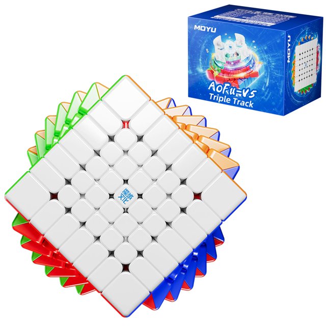 CuberShop Cube de Vitesse Magnétique Moyu AoFu V5 Triple Track 7x7, Cube de Tension Réglable Moyu Flagship 7x7x7 2025, Réglage de Précision et Résistant aux Éclats, 2,44