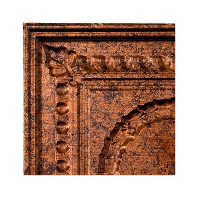 Fasade Easy Installation Rosette Moonstone Copper Glue Up Ceiling Tile/ Ceiling Panel (12" X 12" Sample)