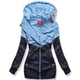thumbnail image 2 of CEHVOM T-Shirt à Manches Longues Multicolore à Capuche avec Double Fermeture Éclair pour Femmes, 2 of 3