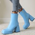 thumbnail image 2 of XZNGL Solid Color Thick High-heeled Womens Boots Ankle Boots, 2 of 9