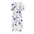 thumbnail image 5 of DPTALR Women Summer Printing Causal Round Neck Short Sleeve Vacation Pockets Dress, 5 of 5