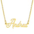 thumbnail image 1 of KISPER Collier Pendentif Prénom Personnalisé en Acier Inoxydable Plaqué Or 18K, Andrea, 1 of 6