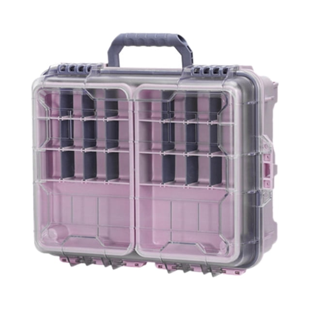 S SERENABLE Fishing Tackle Box Fishing Accessories Box Multifunctional Storage Organizer Pink