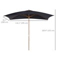 thumbnail image 3 of Outsunny Patio Umbrella Sun Outdoor Umbrella with Bamboo Ribs for Garden, 3 of 10