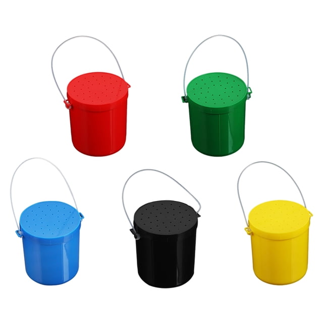 Visland Live Bait Bucket with Portable Handle Breathable Anti-drop Cover Fishing Earthworm Storage Box Small Live Red Worm Container Fishing Accessories