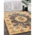 thumbnail image 2 of Ahgly Company Tapis d'Intérieur Carrés Abstraits Jaune Moutarde, Tapis de Zone Abstraits, 7 Pieds Carré, 2 of 6