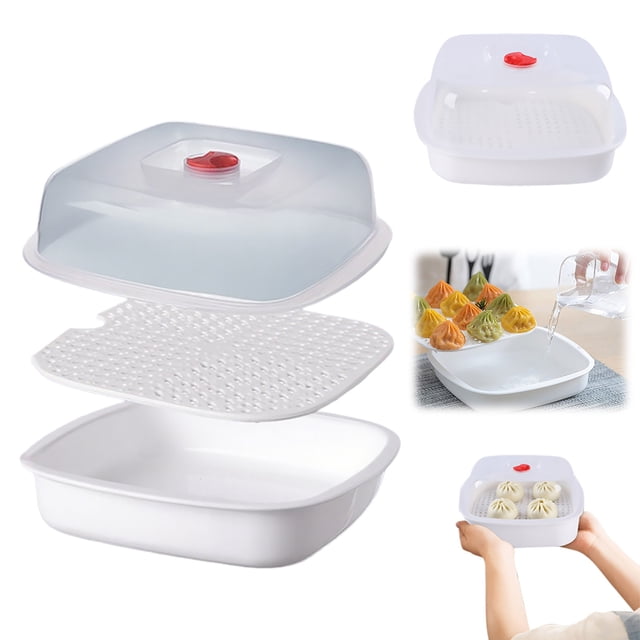 Microwave Oven Steamer Cookware Set For Quick Meals Stackable Vegetable And Food Heating Bowl With Lid For Efficient Kitchen Cooking