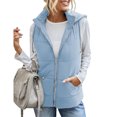 thumbnail image 3 of LSLJS Mode Femme T-Shirt Sans Manches Veste d'Hiver Extérieur Blouse à Fermeture Éclair Manteau Hauts, Gilets Extérieurs pour Femmes, 3 of 7