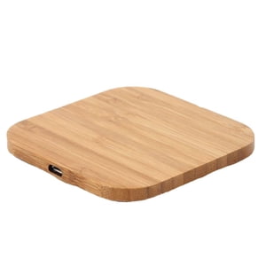 Chargeur sans fil chargeur sans fil rapide Chargeur de coussin en bois Chargeur Sans fil Qi Chargeur carré en bambou