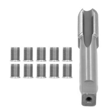 Stainless Steel Spark Plug Thread Repair Tool, M10x1.25 + M12x1.25 Tap Auto Accessories Hardware Kit