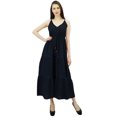 thumbnail image 3 of Bimba Women's Sundress Long Maxi Drawstring Waist Spaghetti Strap Dresses, 3 of 9