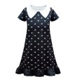 thumbnail image 1 of HAWEE Robe de Costume de Wednesday Addams avec Sac pour Enfants, Robe d'Uniforme Noire d'Halloween pour Filles Robe de Costume Addams pour Fête Cosplay, 1 of 5