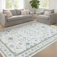 thumbnail image 3 of Tapis Hazo Haus Lavable Vert Crème 7x9, 3 of 7