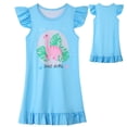 thumbnail image 4 of MIASHUI Robe de Princesse pour Tout-Petites Filles, Chemise de Nuit Graphique pour Enfants, Manches à Volants, Vêtements, Bleu, 9-10 Ans, 4 of 7