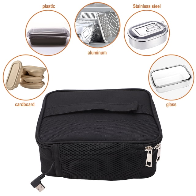 Lunch Portable Oven, 5V 9W Car Electric Food Warmer Mini Personal Heated Lunch Box for Cooking and Reheating Meals in Vehicles and Trucks for Work on the Road
