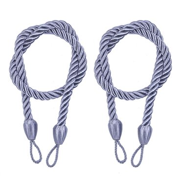 EGYMEN 2PCS Rope Curtain Tiebacks, Nautical Style Window Cord Buckle Holders, Decorative Curtain Fasteners for Home and Shower Room