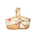 thumbnail image 1 of 1Pcs Lace Decor Large Capacity Handmade Camping Storage Basket Natural Wicker Basket with Handle Lid Camping Accessories, 1 of 10