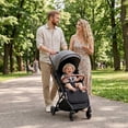 thumbnail image 2 of INFANS Travel Stroller, Lightweight Compact Baby Stroller for Airplane with One-Hand Fold, Multi-Position Recline, Canopy, 4 Wheel Suspension, Storage Basket, 2 of 9