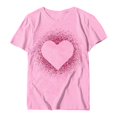 thumbnail image 5 of Meichang T-Shirt pour Femmes Joyeuse Saint-Valentin Chandails Cœur d'Amour T-Shirt Graphique Hauts Mignons Hauts T-Shirts de Fête Manches Courtes Col Rond T-Shirts Mode 2025, 5 of 5