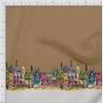 thumbnail image 3 of Soimoi Satin Silk Fabric Buildings Panel Printed Fabric 1 Yard 42 Inch Wide, 3 of 3