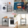 thumbnail image 4 of Origami R3 Foldable 3-Tiered Shelf Storage Rack & Wheels, Pewter (6 Pack), 4 of 6