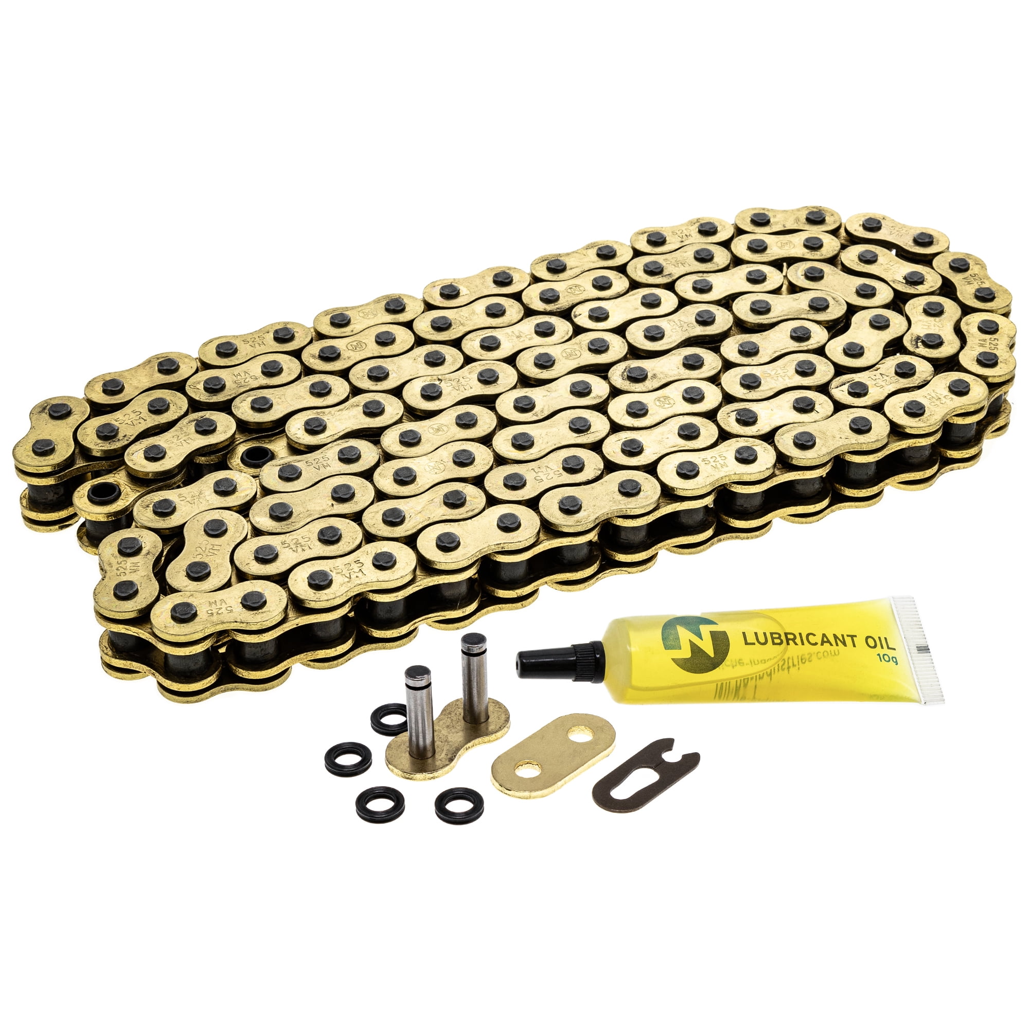 Niche Chaîne X-Ring Dorée 525 120 Maillons avec Maillons Maîtres pour Moto 519-CDC2568H