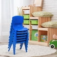 thumbnail image 3 of Gymax 6-pack Kids Plastic Stackable Classroom Chairs Indoor/Outdoor Kindergarten Blue, 3 of 10