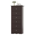 thumbnail image 2 of Gymax 6 Drawer Dresser Tall Wooden Chest of Drawers w/ Metal Drawer Guide Rails Brown, 2 of 6