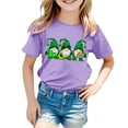 thumbnail image 4 of PMVFHDE Hauts d'Été pour Filles T-Shirts pour Fille Hauts Mignons Hauts Courts pour Fille Hauts de Sortie pour Fille T-Shirt à Manches Courtes pour Filles T-Shirt d'Été à Col Rond Coupe Décontractée T-Shirts Basiques Violet, 10-11 Ans, 4 of 4