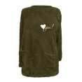 thumbnail image 4 of Chemises pour Femmes Col Rond et Hiver Ample Imprimé Poche Chaud Manches Longues Blouse Tops Blouses en Solde, 4 of 4