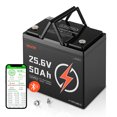 thumbnail image 1 of VEVOR 24V 50Ah LiFePO4 Lithium Battery Bluetooth Rechargeable Battery 30A BMS, 1 of 9