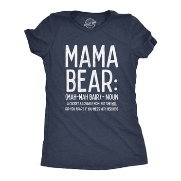 T-shirt pour Femmes « Mama Bear » Définition Drôle Cadeau Mothers Day Meilleure Maman T-Shirt Fantaisie (Bleu Marine Chiné) - TG