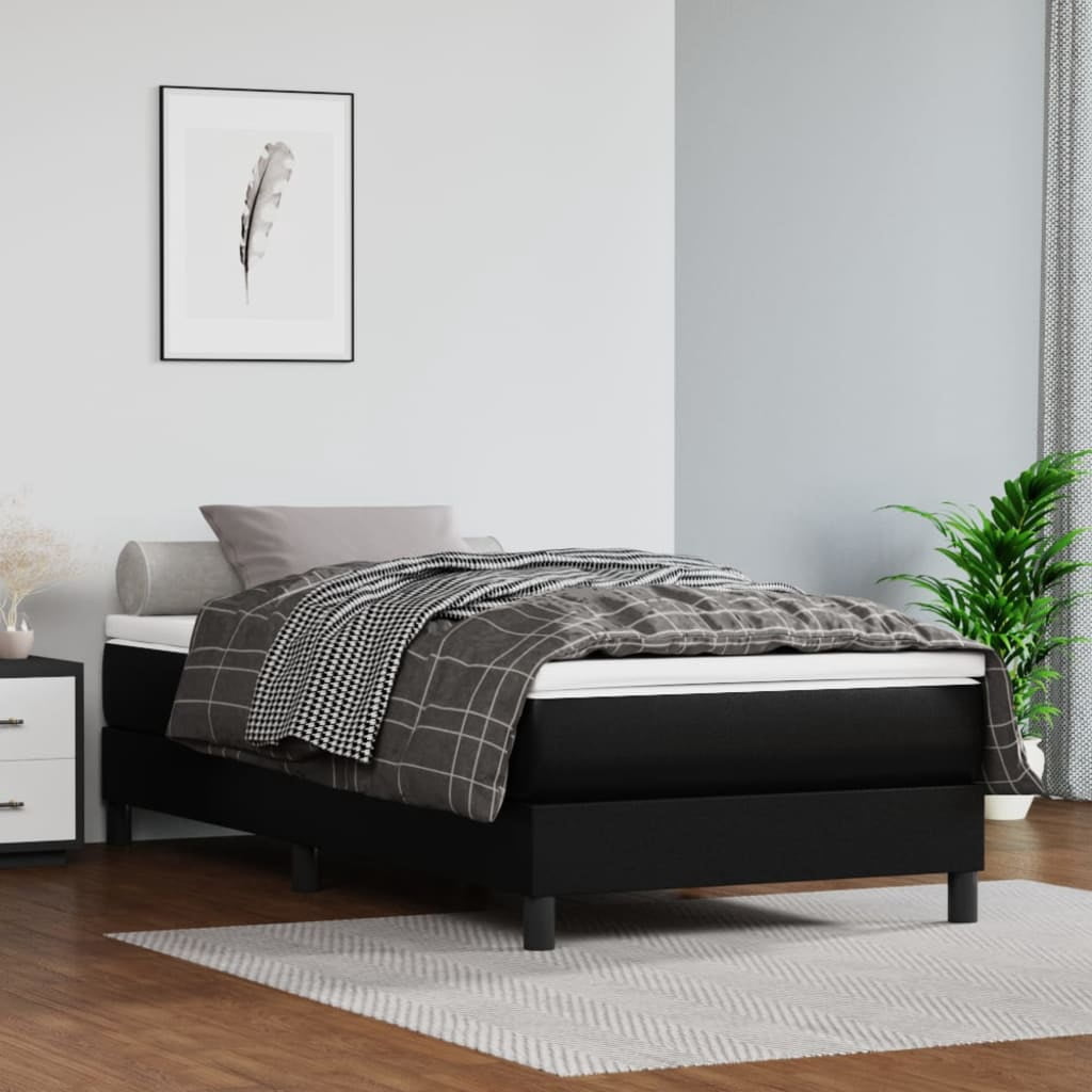 vidaXL Cadre de Lit Noir 100x190 cm Lit Simple Similicuir