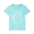 thumbnail image 1 of Économies d'Été! SROBPTY T-Shirts à Manches Courtes pour Tout-Petits, T-Shirt Mode à Col Rond Imprimé pour Garçons et Filles Tout-Petits, Haut à Manches Courtes Bleu, 7 Ans, 1 of 5