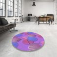 thumbnail image 4 of Ahgly Company Tapis d'Intérieur Rectangulaire Transitionnel Violet Lavable à la Machine, 7 Pieds x 9 Pieds, 4 of 7