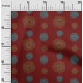 thumbnail image 1 of oneOone Cotton Cambric Fabric Spiral & Floral Block Printed Craft Fabric BTY 56 Inch Wide, 1 of 4