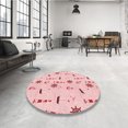 thumbnail image 4 of Ahgly Company Machine Washable Indoor Square Transitional Light Rose Pink Area Rugs, 8' Square, 4 of 7