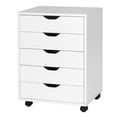 thumbnail image 1 of Costway Commode de Rangement à 5 Tiroirs Armoire de Plancher Organisateur avec Roues Blanc, 1 of 10