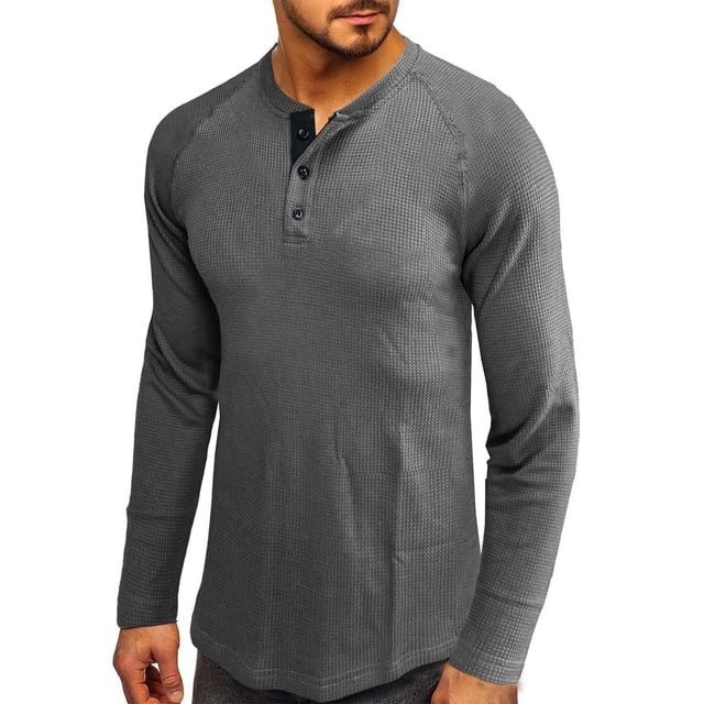 Dpityserensio T-shirt Ample à Manches Longues pour Homme Col Rond T-shirt Uni