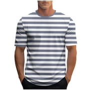 Maplenight Striped T T-shirt d'été casual T-Shirt de base classique Tee Shirt pour homme