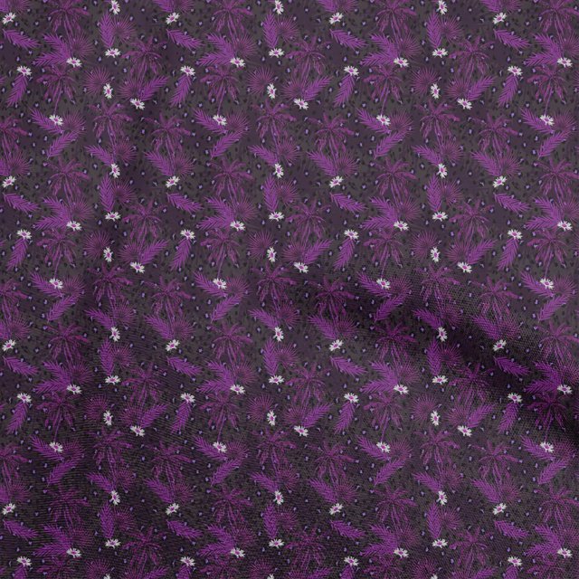 oneOone Polyester Spandex Dark Magenta Fabric Tropical Craft Projects Decor Fabric Printed By The Yard 56 Inch Wide
