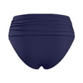 thumbnail image 5 of FYEGRE Women's High Waisted Bikini Bottom Tummy Control Ruched Bathing Suit Swim Bottom Dark Blue L, 5 of 5