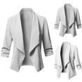 thumbnail image 2 of Pompotops Cardigan Ouvert Décontracté Uni pour Femmes à Manches Longues Veste Manteau, 2 of 6