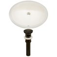 thumbnail image 1 of 19.75-in. W Oval Bathroom Undermount Sink Set In Biscuit - Oil Rubbed Bronze Hardware - Overflow Drain Incl. AI-24774, 1 of 1