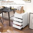 thumbnail image 4 of HOMCOM 4 Drawer File Cabinet, Filing Cabinet with Lockable Wheels, White, 4 of 10